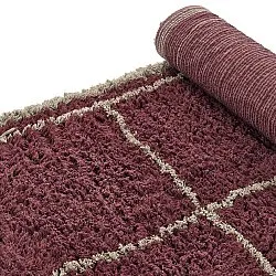 Tapis à poils longs - Lana Natural Cotton Shaggy (taupe/rouge)