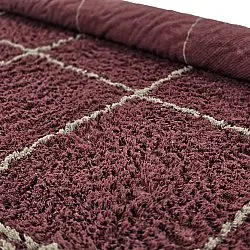 Tapis rond - Lana Natural Cotton Shaggy (taupe/rouge)