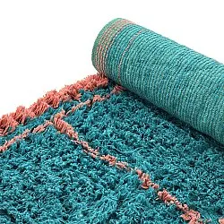 Tapis shaggy - Lana Natural Cotton Shaggy (turquoise/rose)
