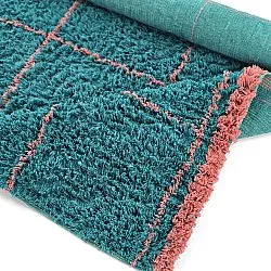 Tapis shaggy - Lana Natural Cotton Shaggy (turquoise/rose)