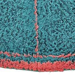 Tapis rond - Lana Natural Cotton Shaggy (turquoise/rose)