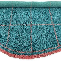 Tapis rond - Lana Natural Cotton Shaggy (turquoise/rose)