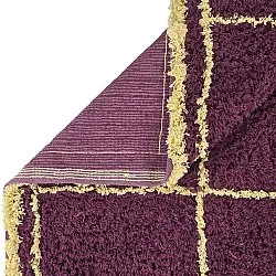 Tapis à poils longs - Lana Natural Cotton Shaggy (bordeaux/jaune)