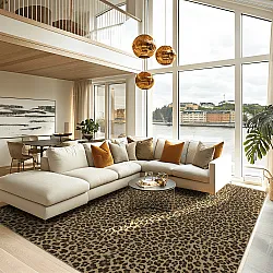 Tapis Wilton - Leopard (marron)