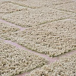 Tapis à poils longs - Lindley Natural Cotton Shaggy (bež/roza)