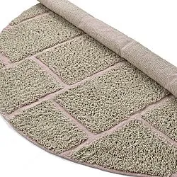 Tapis rond - Lindley Natural Cotton Shaggy (bež/roza)