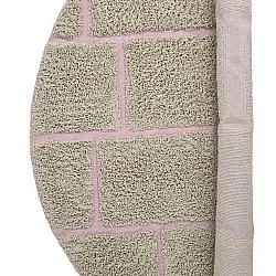 Tapis rond - Lindley Natural Cotton Shaggy (bež/roza)