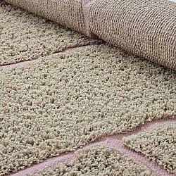 Tapis rond - Lindley Natural Cotton Shaggy (bež/roza)