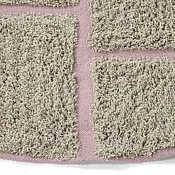 Tapis rond - Lindley Natural Cotton Shaggy (bež/roza)