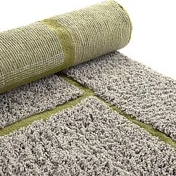Tapis à poils longs - Lindley Natural Cotton Shaggy (siva/zelena)
