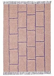 Tapis à poils longs - Lindley Natural Cotton Shaggy (roza/vijolična)