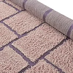 Tapis à poils longs - Lindley Natural Cotton Shaggy (roza/vijolična)