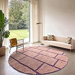 Tapis rond - Lindley Natural Cotton Shaggy (roza/vijolična)