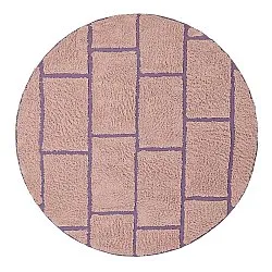 Tapis rond - Lindley Natural Cotton Shaggy (roza/vijolična)