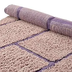 Tapis rond - Lindley Natural Cotton Shaggy (roza/vijolična)