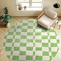 Tapis rond - Maranello Natural Cotton Shaggy (vert)