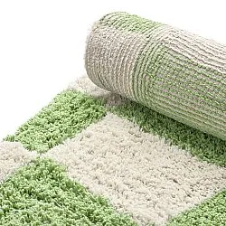 Tapis rond - Maranello Natural Cotton Shaggy (vert)