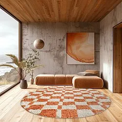 Tapis rond - Maranello Natural Cotton Shaggy (orange)