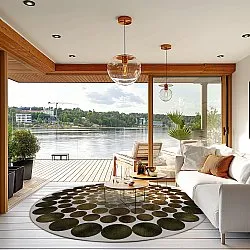 Tapis rond - Marineo (marron/vert)