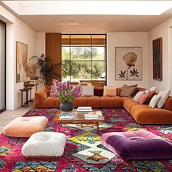 Tapis Wilton - Misare (rose/multicolore)