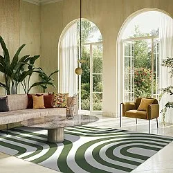 Tapis Wilton - Obidos (vert/blanc)