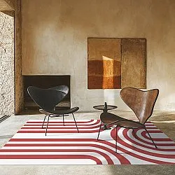Tapis Wilton - Obidos (rouge/blanc)