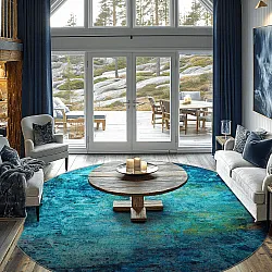Tapis rond - Pardos (bleu)