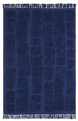 Tapis à poils longs - Salem Natural Cotton Shaggy (bleu foncé)