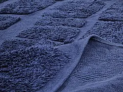 Tapis à poils longs - Salem Natural Cotton Shaggy (bleu foncé)