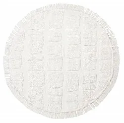 Tapis rond - Salem Natural Cotton Shaggy (blanc cassé)