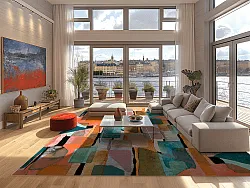 Tapis Wilton - Salome (orange/multicolore)