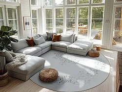 Tapis rond - Santi (blanc/gris)