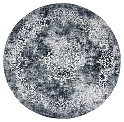 Tapis rond - Santi (gris bleuté/blanc)