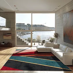 Tapis Wilton - Sanya (rouge/multicolore)
