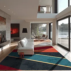 Tapis Wilton - Sanya (rouge/multicolore)