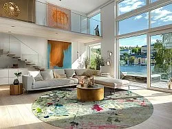 Tapis rond - Satriano (gris/multicolore)