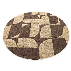 Tapis rond - Siberia Natural Cotton Shaggy (beige/marron)