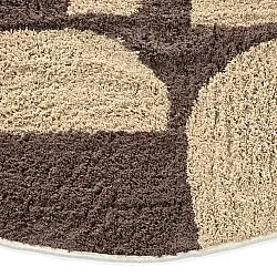 Tapis rond - Siberia Natural Cotton Shaggy (beige/marron)