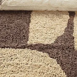 Tapis rond - Siberia Natural Cotton Shaggy (beige/marron)