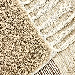 Tapis shaggy - Siberia Natural Cotton Shaggy (beige/marron)