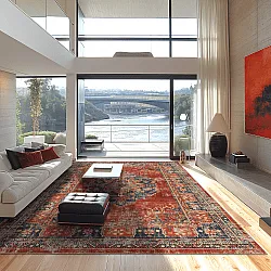 Tapis Wilton - Soussi (rouge/multicolore)