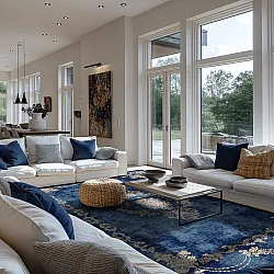 Tapis Wilton - Taknis (bleu)
