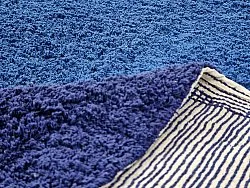 Tapis rond - Taro Natural Cotton Shaggy (bleu)