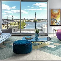 Tapis Wilton - Temara (bleu/multicolore)