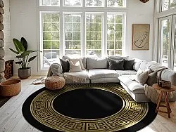 Tapis rond - Tilos (noir/doré)