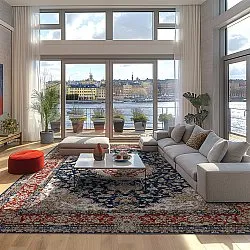 Tapis Wilton - Vakifli (bleu/multicolore)