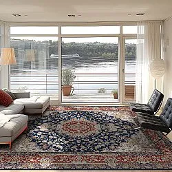 Tapis Wilton - Vakifli (bleu/multicolore)