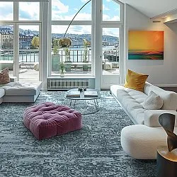 Tapis Wilton - Valenza (bleu)