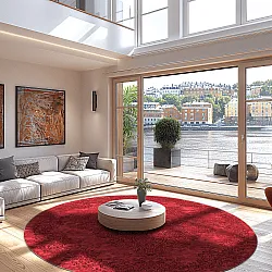 Tapis rond - Valenza (rouge)