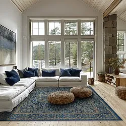 Tapis Wilton - Vinadio (bleu/doré)